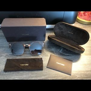 Tom Ford Savannah 55MM Cropped Cat Eye Sunglasses